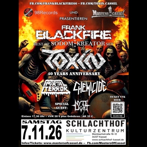 Tickets kaufen für TOXIN 40 Years Anniversary + Frank Blackfire + Supports am 07.11.2026