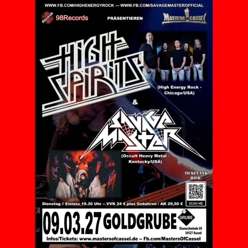 Tickets kaufen für HIGH SPIRITS + SAVAGE MASTER am 09.03.2027