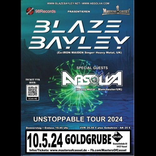 Tickets kaufen für BLAZE BAYLEY Unstoppable Tour with ABSOLVA am 10.05.2024