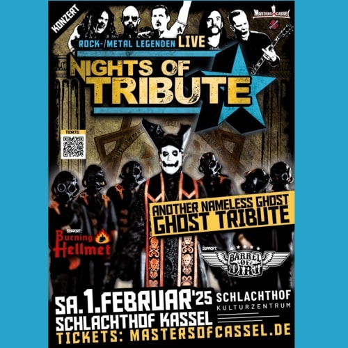 Tickets kaufen für Another Nameless Ghost - A Tribute to Ghost / Support Burning Hellmet + Barrel Of Dirt am 01.02.2025
